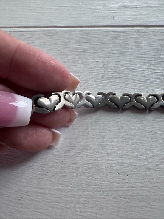 Jewelry - S925 Vintage Silver Heart Link Bracelet